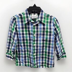 Izod Boys Toddler 2T Plaid Button Up Long Sleeve Shirt